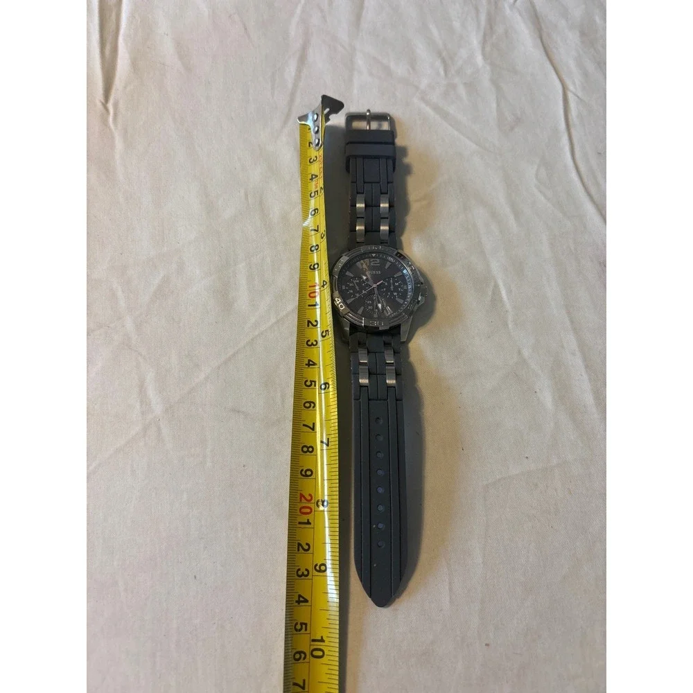 Guess Watch Mens OS Grey Excellent Silicone Strap Multi-Function Sport W0247G3